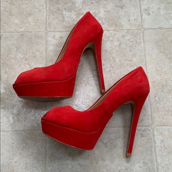 2 for $25 ✨ Zara Red Peep Toe Pumps - Picture 3 of 5